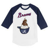 Atlanta Braves Sundae Helmet 3/4 Navy Blue Sleeve Raglan