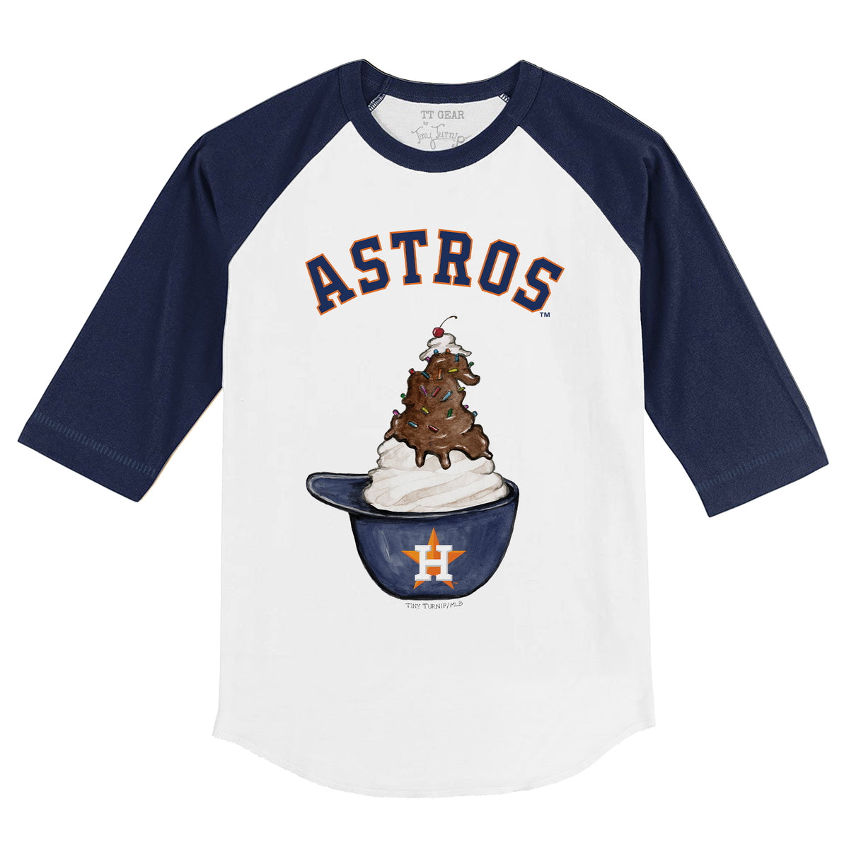 Houston Astros Tiny Turnip Girls Youth Smores Fringe T-Shirt - Navy
