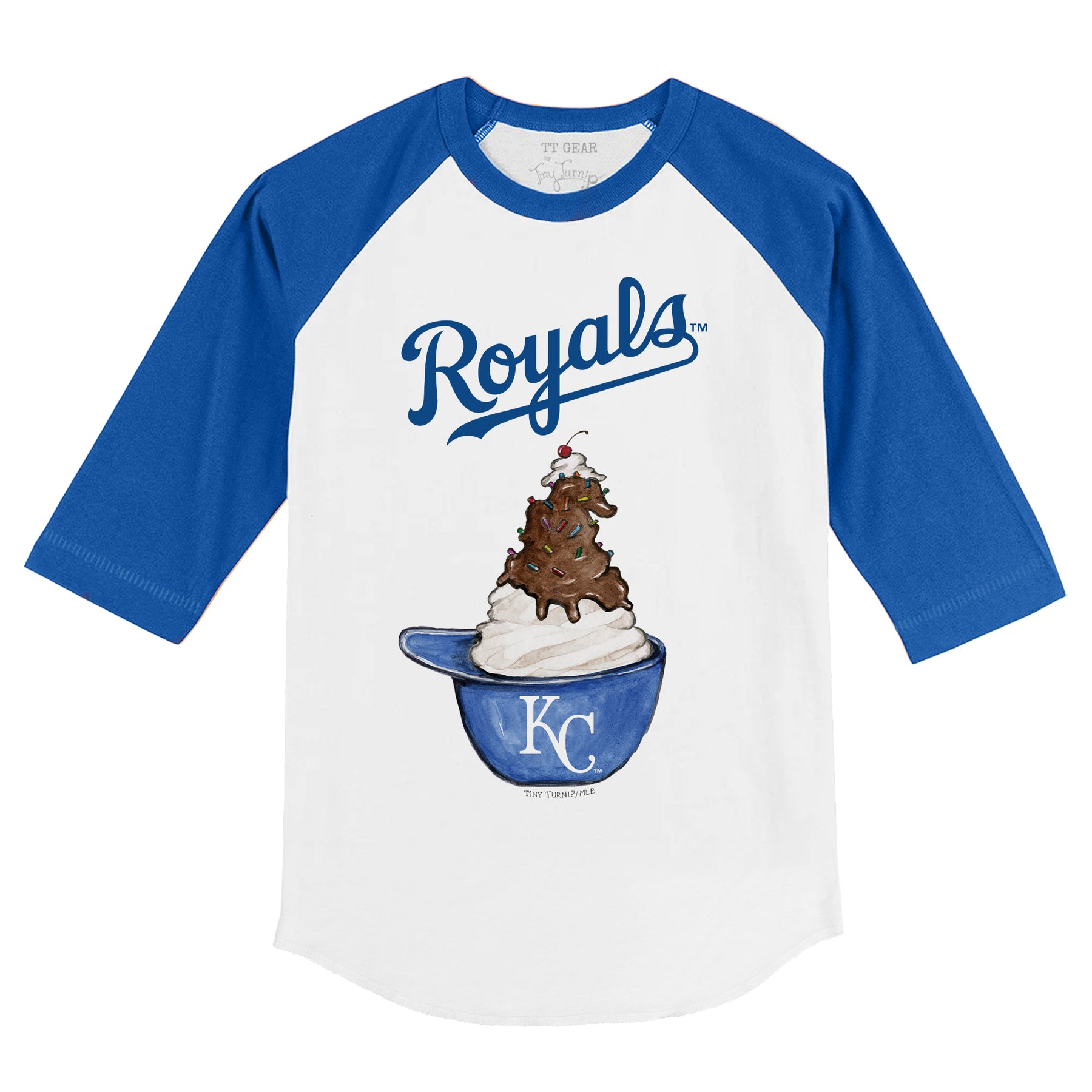 Kansas City Royals Sundae Helmet 3/4 Royal Blue Sleeve Raglan
