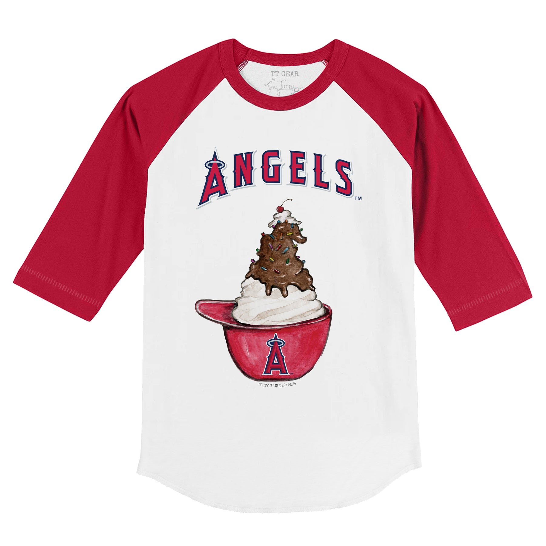 Los Angeles Angels Sundae Helmet 3/4 Red Sleeve Raglan