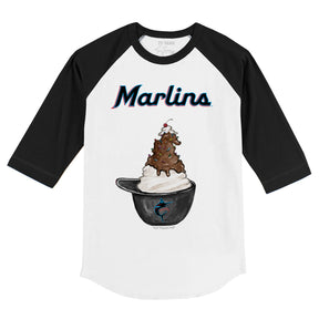 Miami Marlins Sundae Helmet 3/4 Black Sleeve Raglan