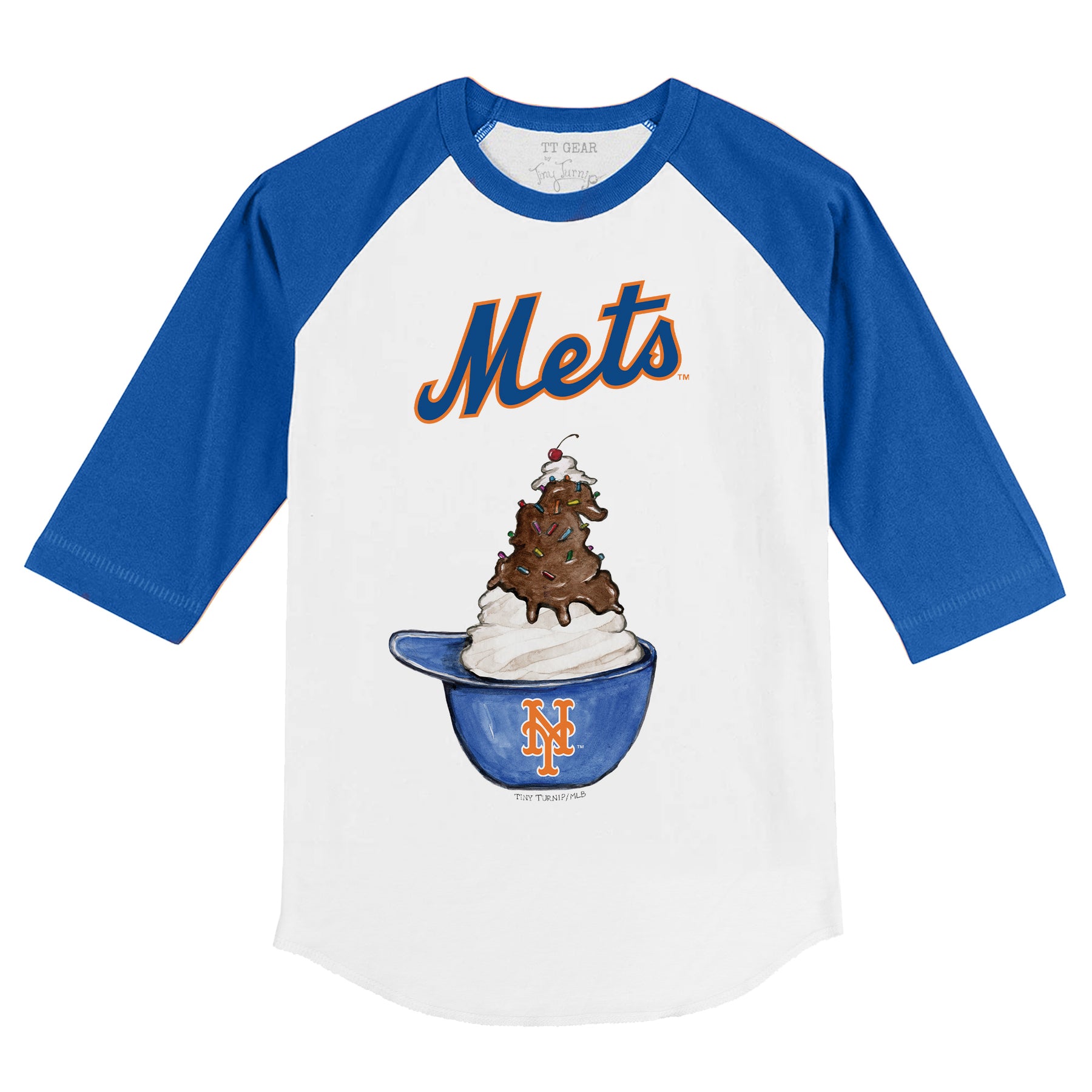 New York Mets Sundae Helmet 3/4 Royal Blue Sleeve Raglan