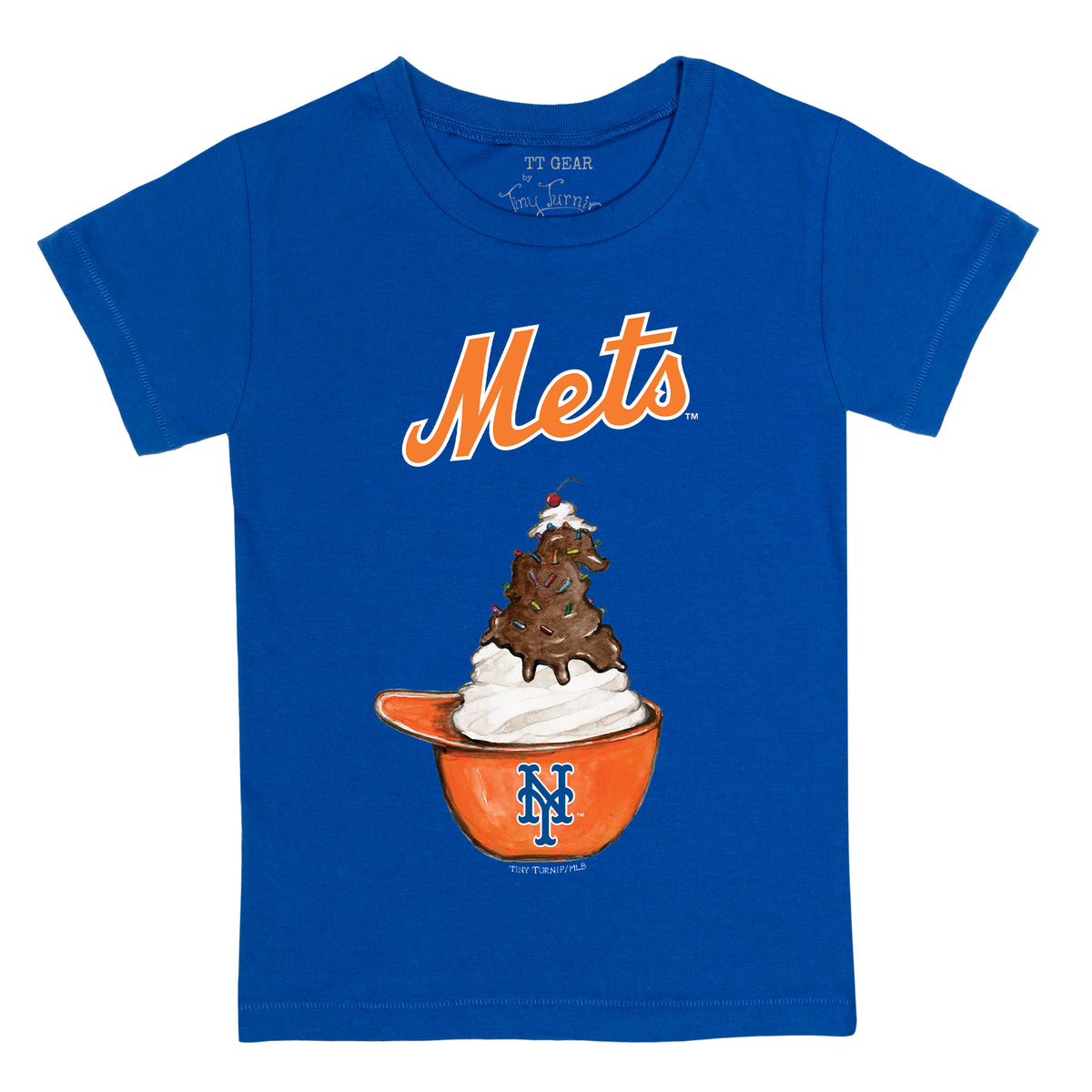 New York Mets Tiny Turnip Infant Hat Crossbats T-Shirt - White