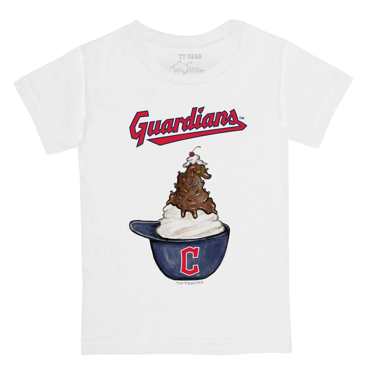 Cleveland Guardians Sundae Helmet Tee Shirt