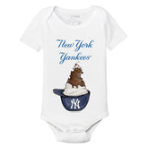 New York Yankees Sundae Helmet Short Sleeve Snapper - Tiny Turnip