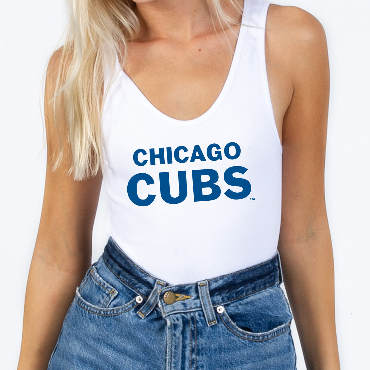 Chicago Cubs Team Spirit White Ribbed Bodysuit Medium/Large
