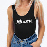 Miami Marlins Team Spirit Black Ribbed Bodysuit