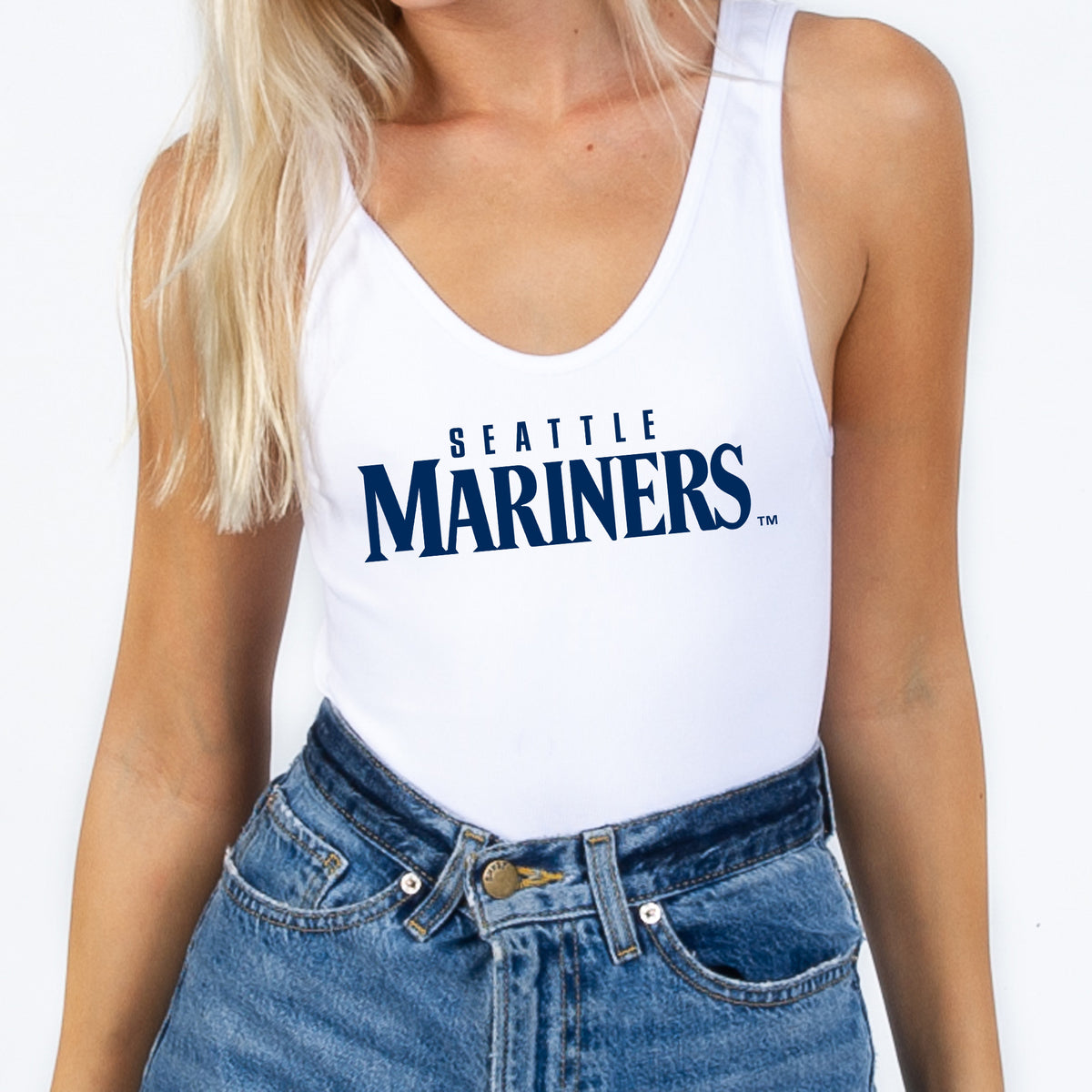 Seattle Mariners White Ribbed Bodysuit