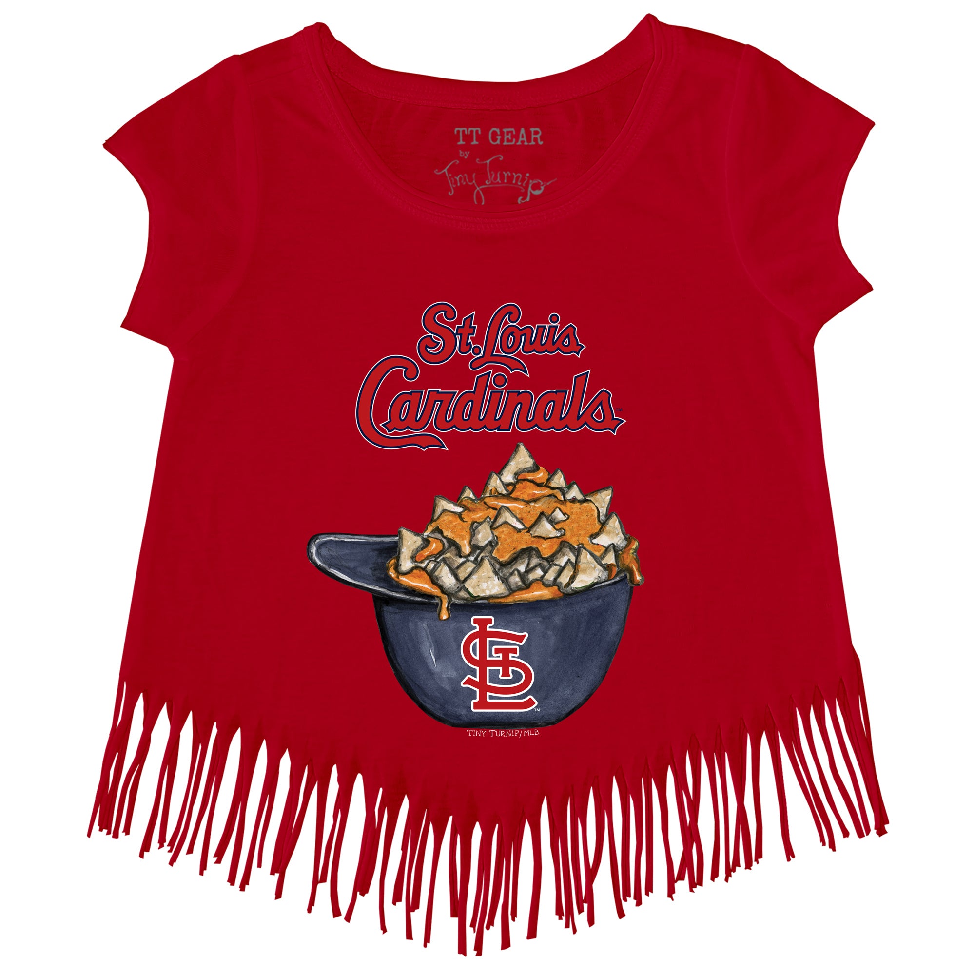 St. Louis Cardinals Nacho Helmet Fringe Tee | Tiny Turnip