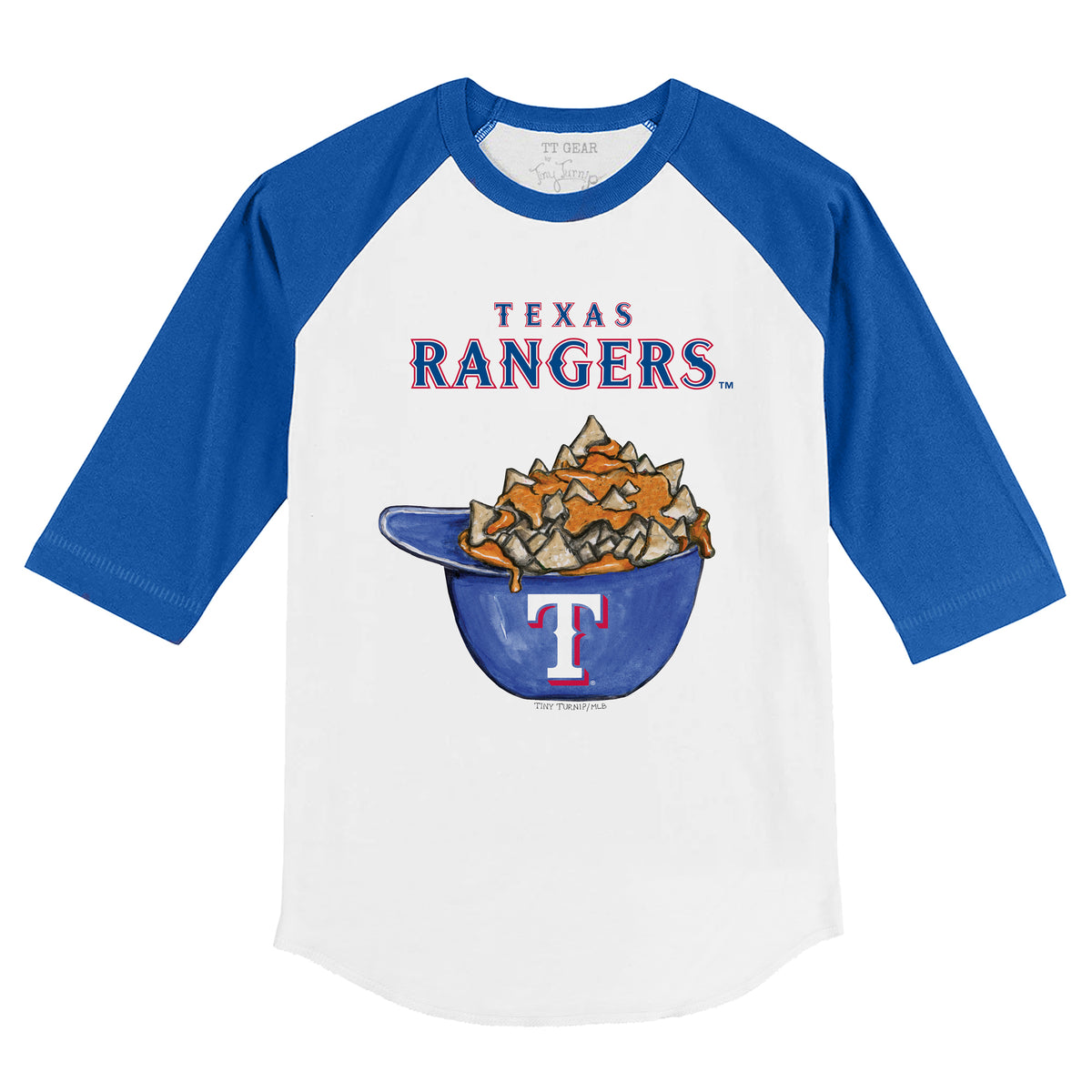 Texas Rangers Helmet 3/4 Royal Blue Sleeve Raglan