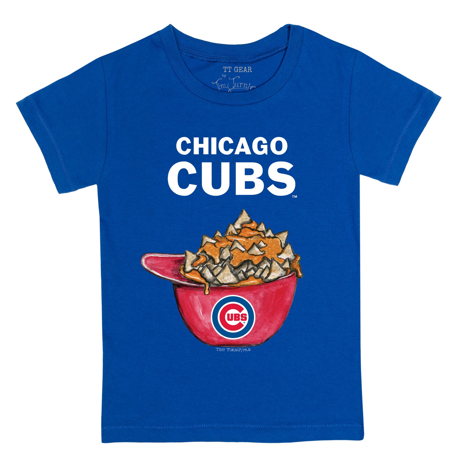 Women's Tiny Turnip Royal Chicago Cubs Baseball Love T-Shirt Size: Small