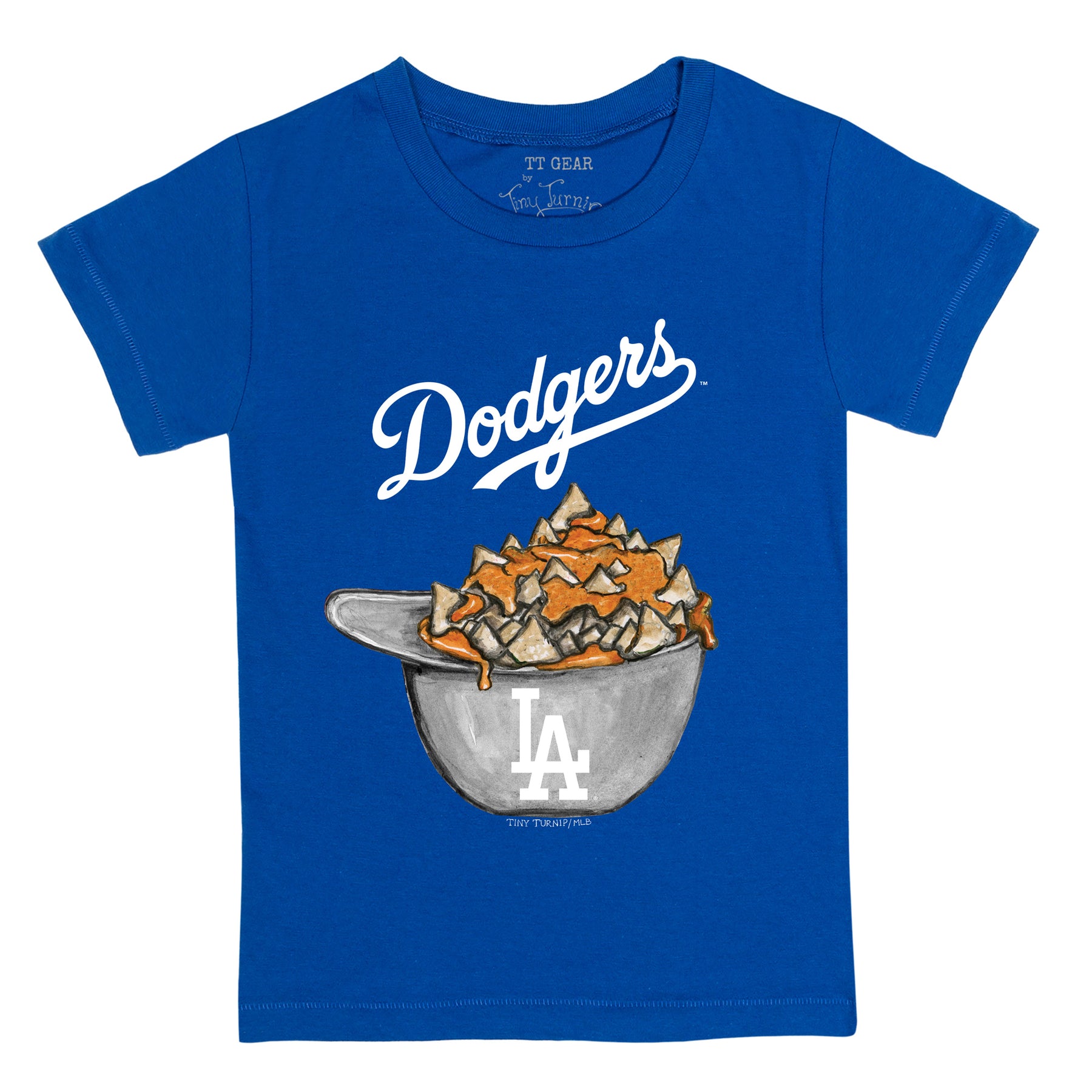 Youth Tiny Turnip White Los Angeles Dodgers Nacho Helmet T-Shirt Size: Small