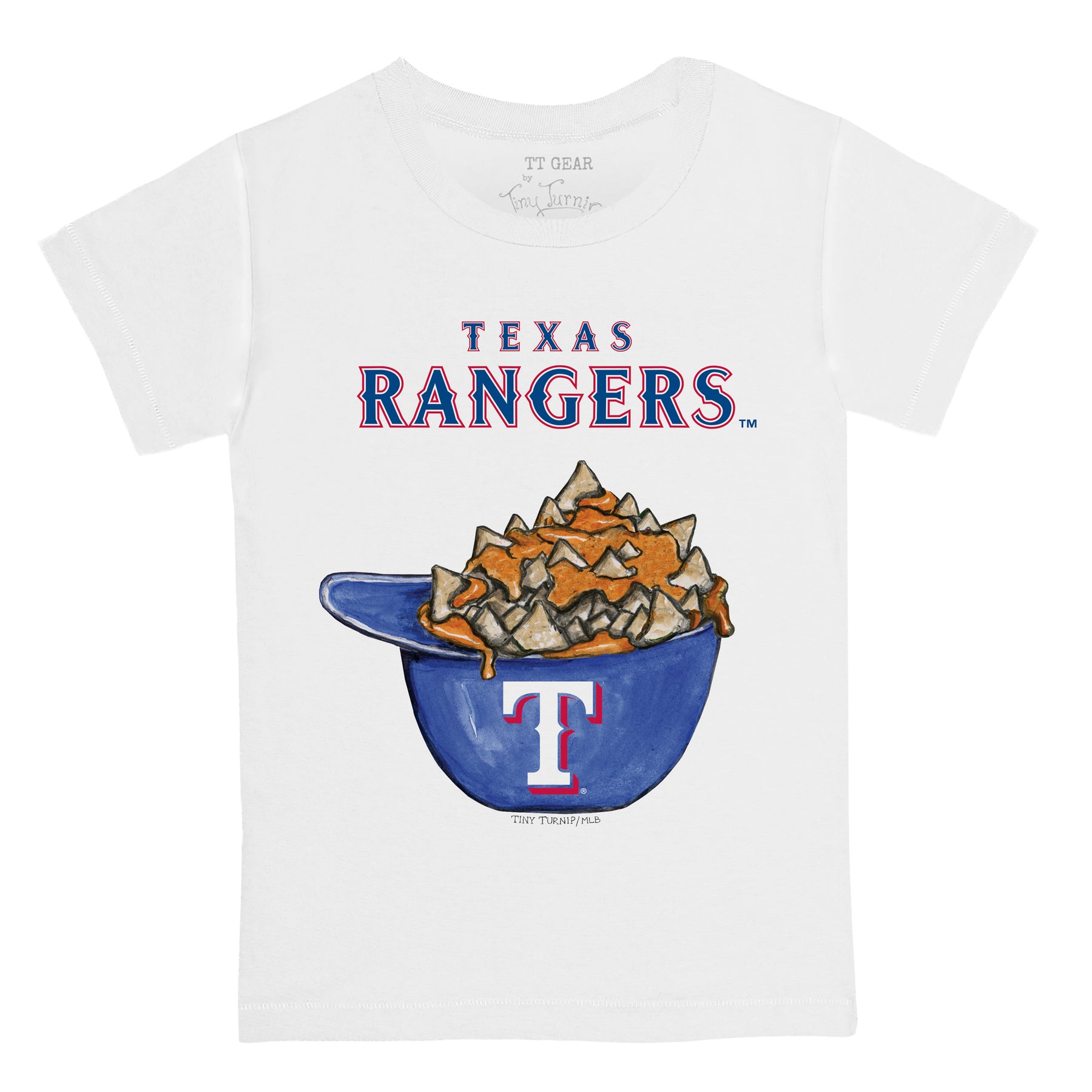 Texas Rangers Tiny Turnip Girls Youth Sugar Skull Fringe T-Shirt - Royal