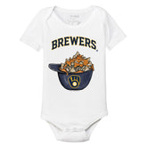 Milwaukee Brewers Nacho Helmet Short Sleeve Snapper - Tiny Turnip