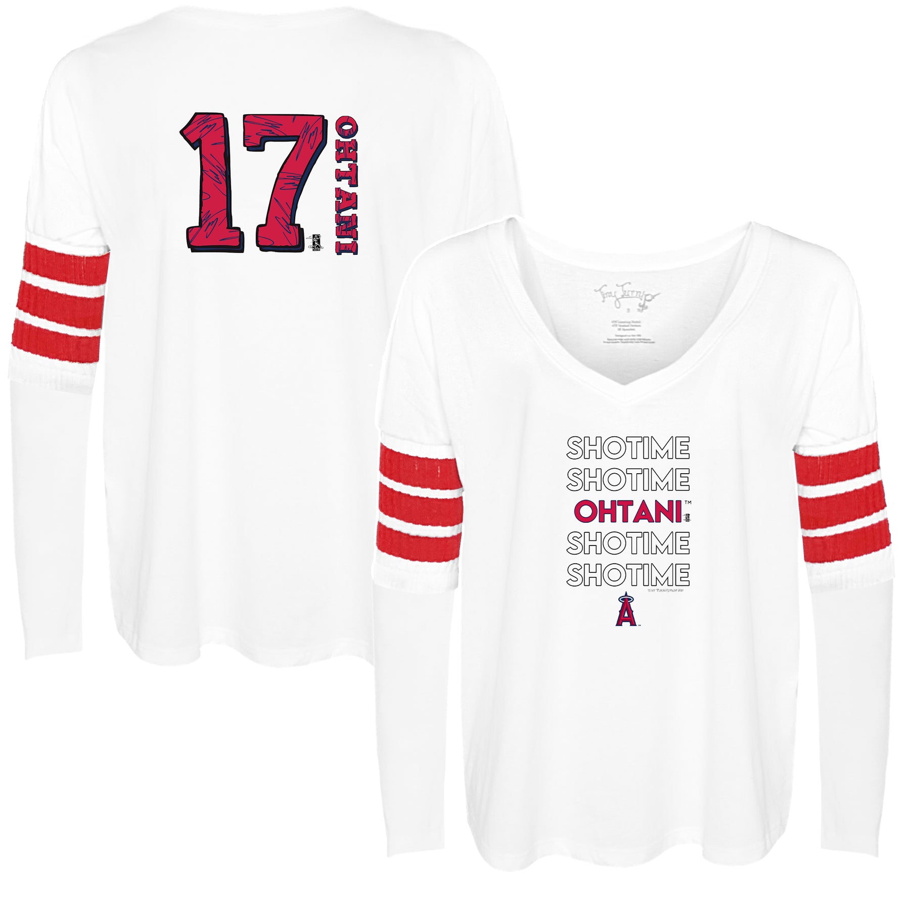 TinyTurnip Los Angeles Angels Shohei Ohtani Shotime Stacked Long Sleeve Jalynne Jersey Women's Small