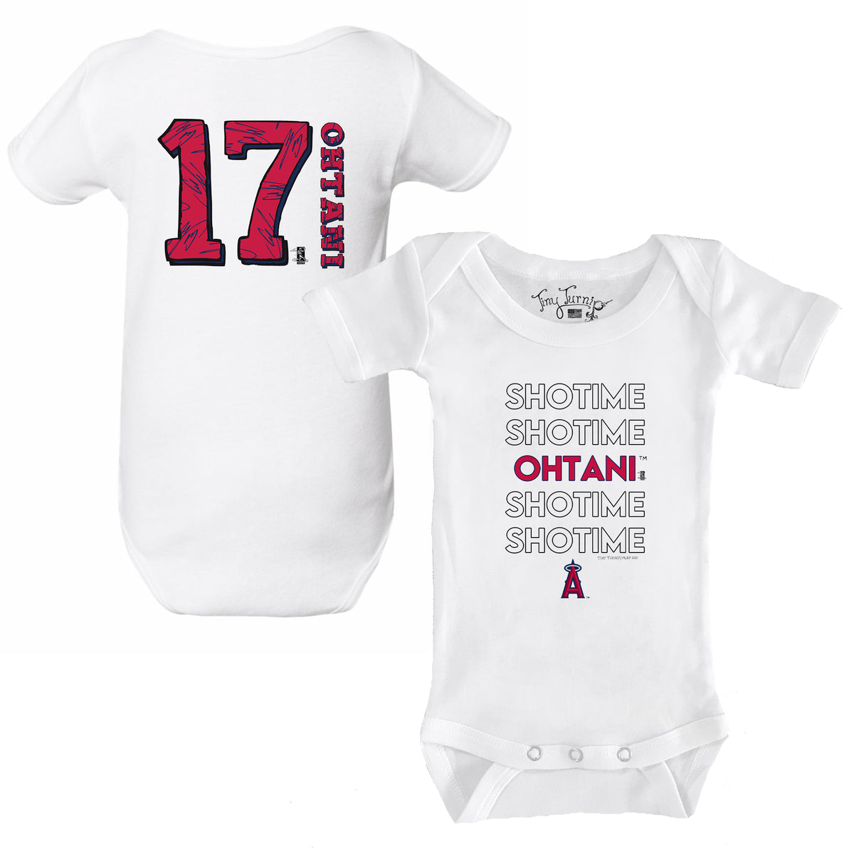 TinyTurnip Los Angeles Angels Shohei Ohtani Shotime Stacked Short Sleeve Jalynne Jersey Women's Small