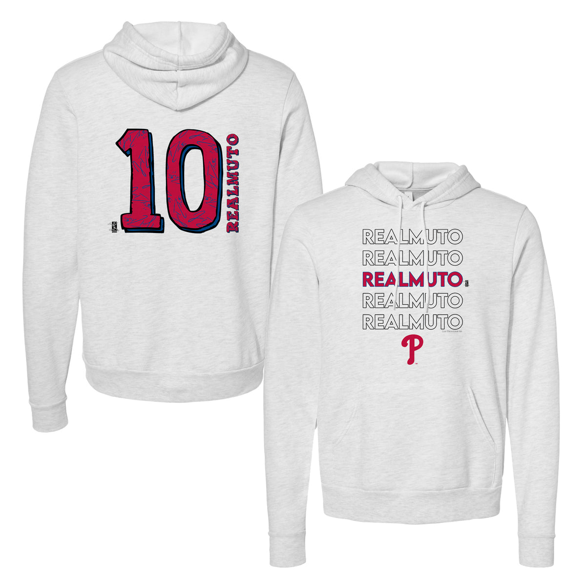  500 LEVEL J.T. Realmuto Youth Sweatshirt (Youth Hoodie, Small,  Gray) - J.T. Realmuto Field WHT: Clothing, Shoes & Jewelry