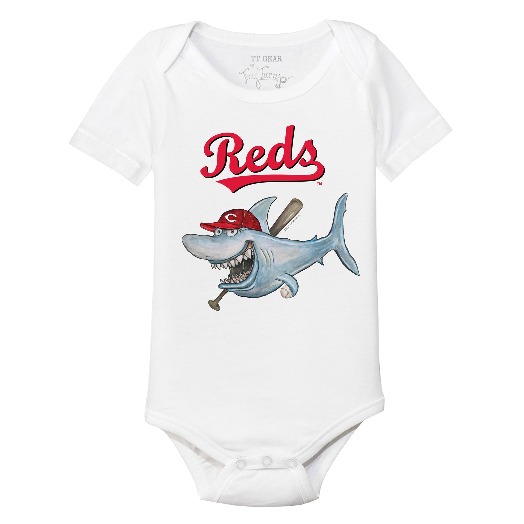 Cincinnati Reds Shark Short Sleeve Snapper