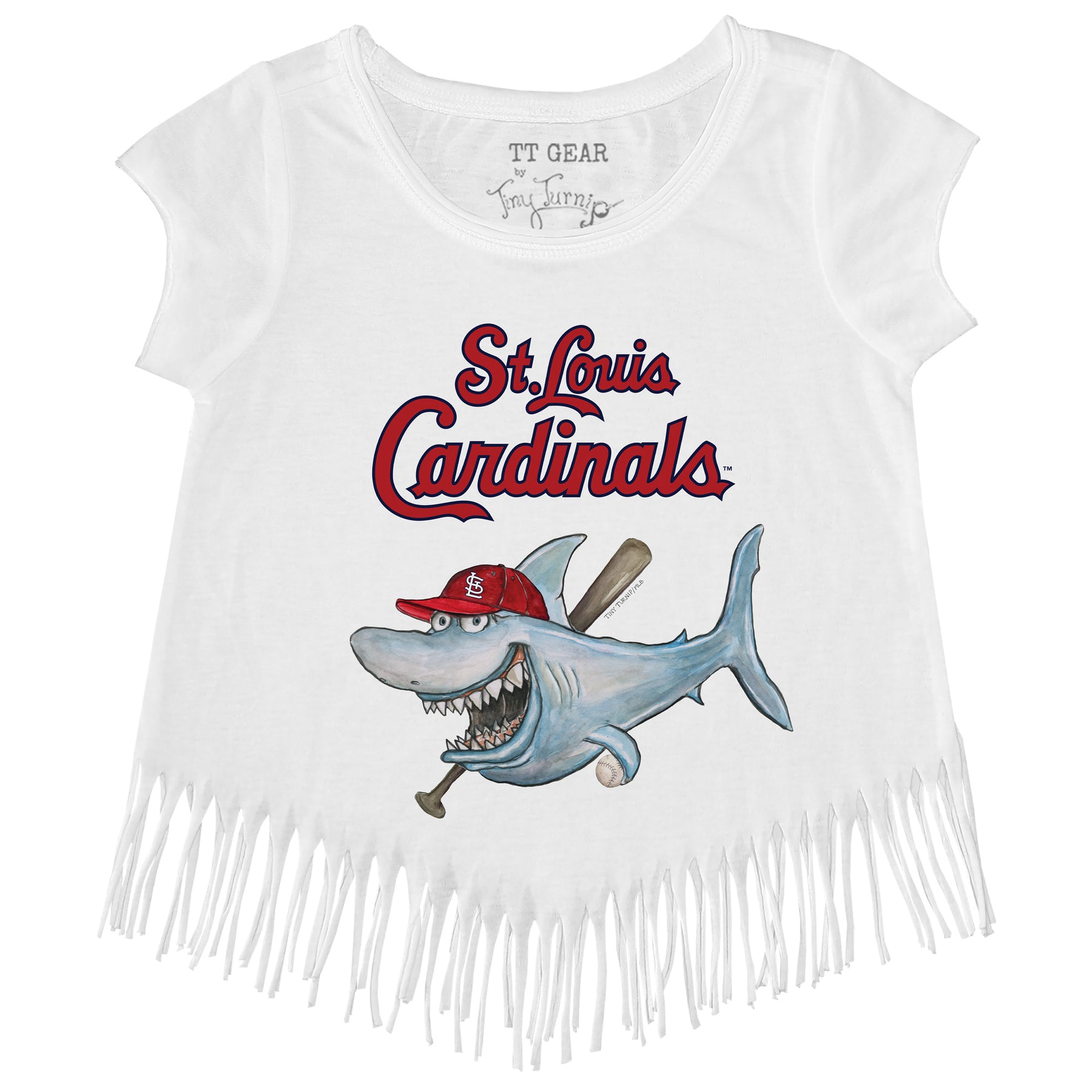 St. Louis Cardinals Tiny Turnip Youth State Outline 3/4-Sleeve Raglan  T-Shirt - White/Red