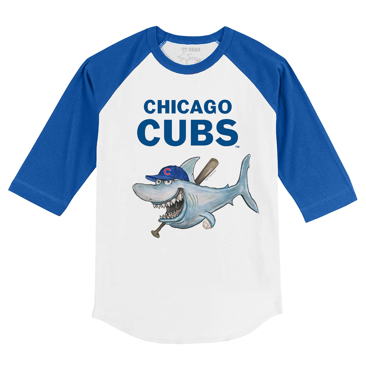 Chicago Cubs Shark 3/4 Royal Blue Sleeve Raglan