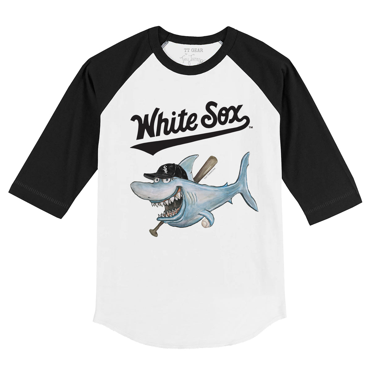 Chicago White Sox Shark 3/4 Black Sleeve Raglan