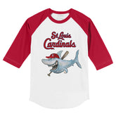 St. Louis Cardinals Shark 3/4 Red Sleeve Raglan