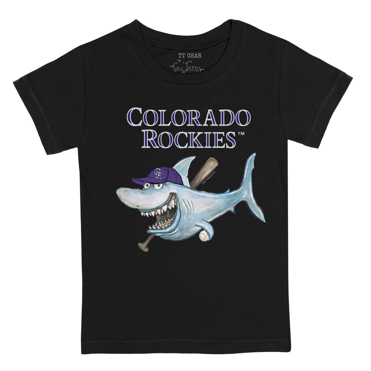 Colorado Rockies Tiny Turnip Youth Shark Logo T-Shirt - White