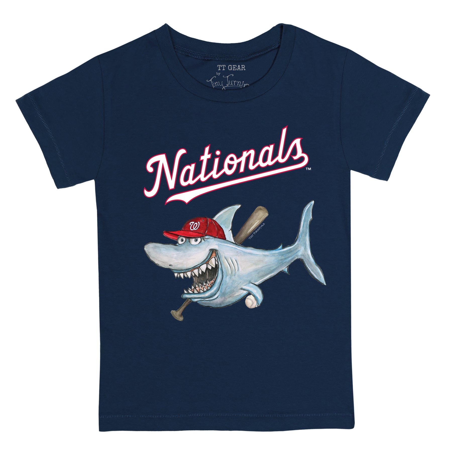 Washington Nationals Shark Tee Shirt Women's Small / Navy Blue