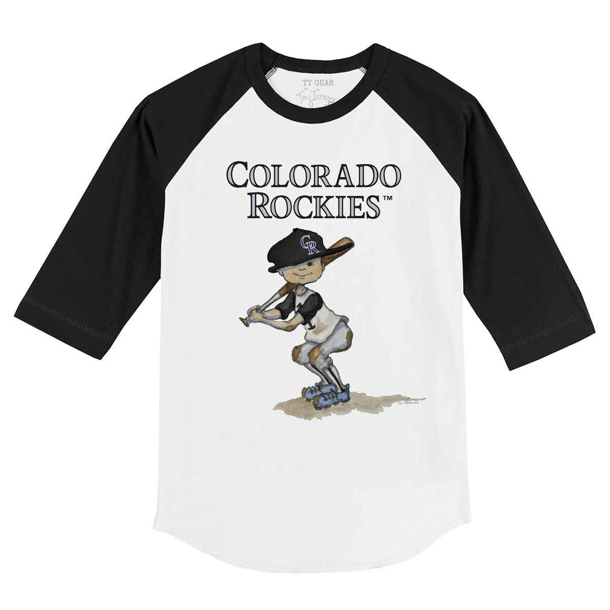 Colorado Rockies Slugger 3/4 Black Sleeve Raglan