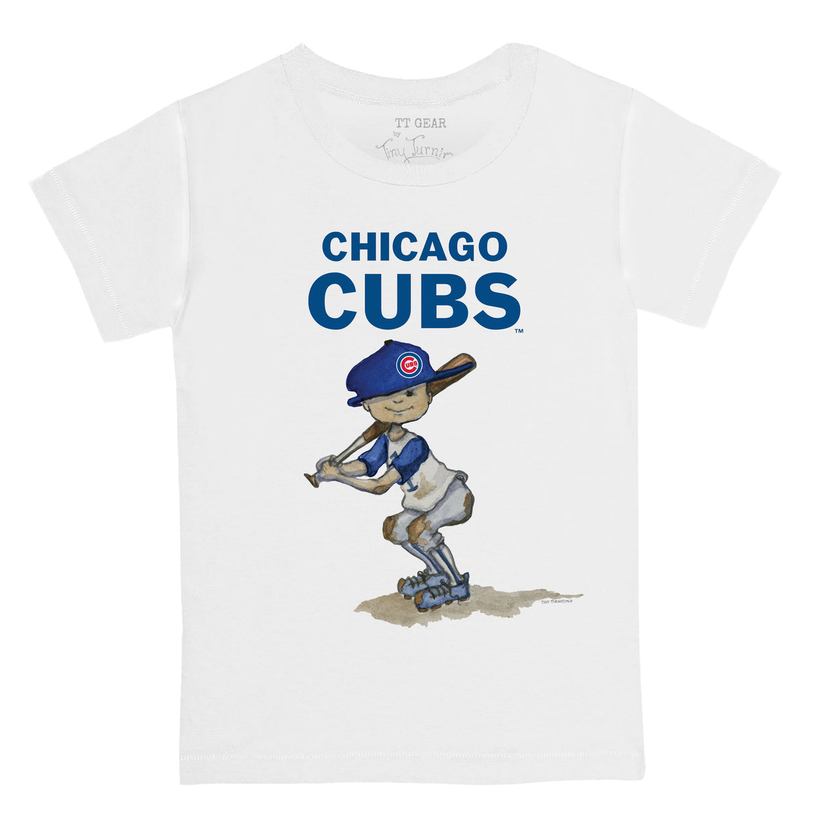 Unisex Tiny Turnip White/Royal Chicago Cubs Triple Scoop 3/4-Sleeve Raglan T-Shirt