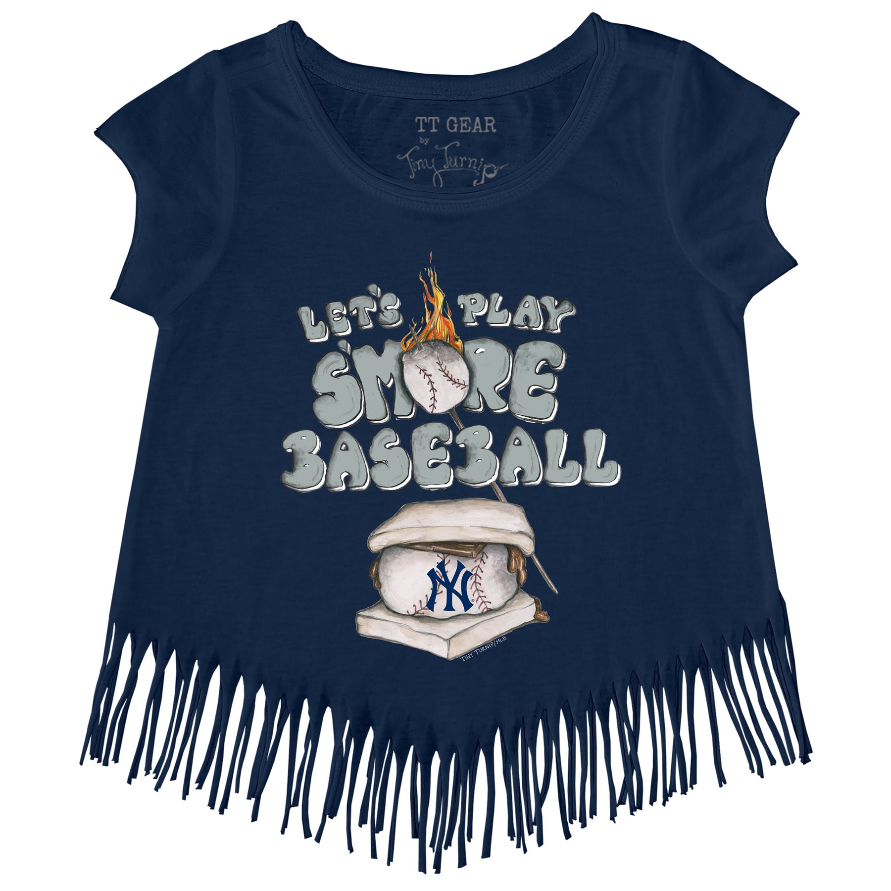 New York Yankees Tiny Turnip Youth Triple Scoop T-Shirt - Navy