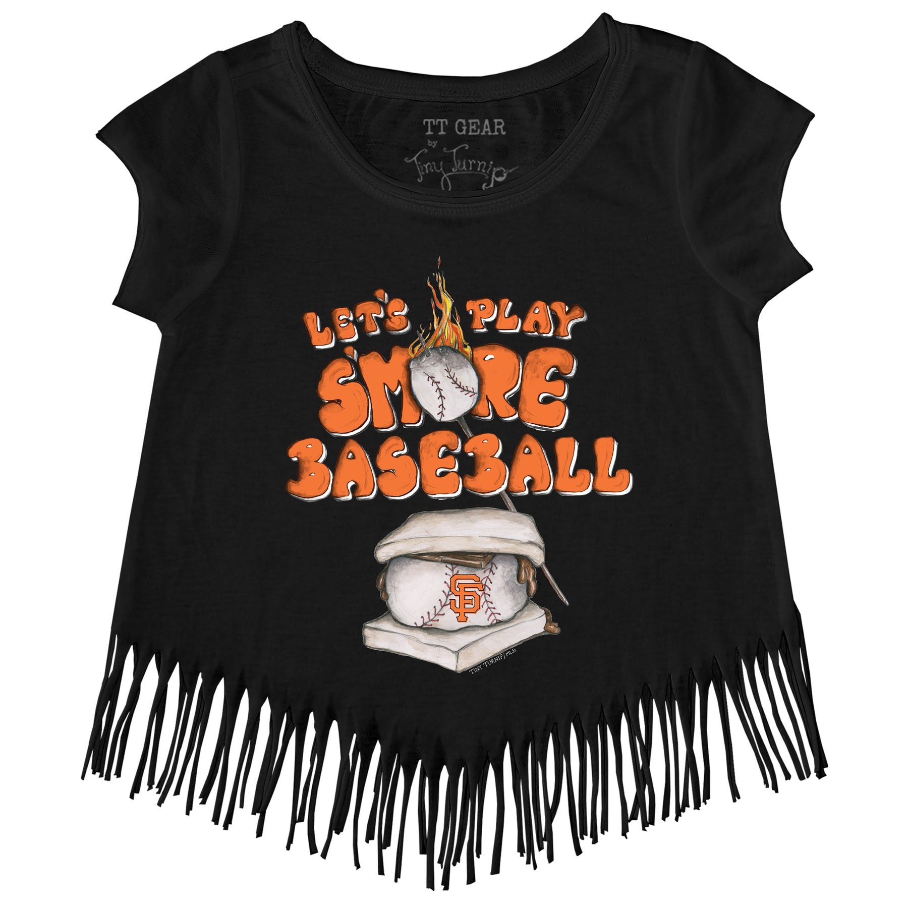 San Francisco SF Giants Women’s Short Sleeve T-Shirt Orange V-Neck Size  Medium