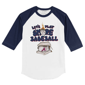 Atlanta Braves S'mores 3/4 Navy Blue Sleeve Raglan