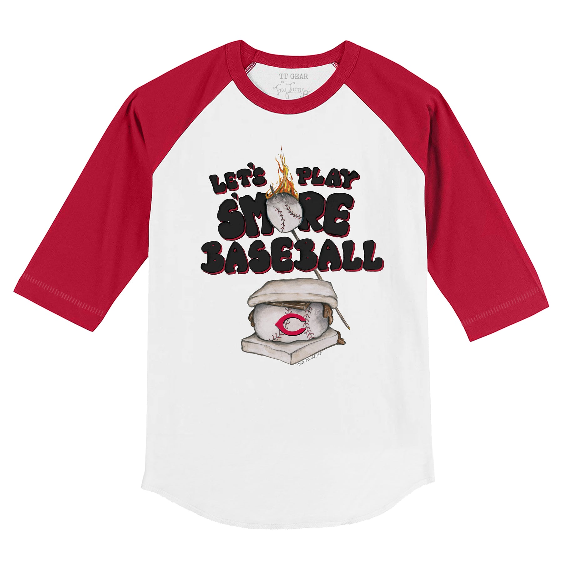 Cincinnati Reds S'mores 3/4 Black Sleeve Raglan