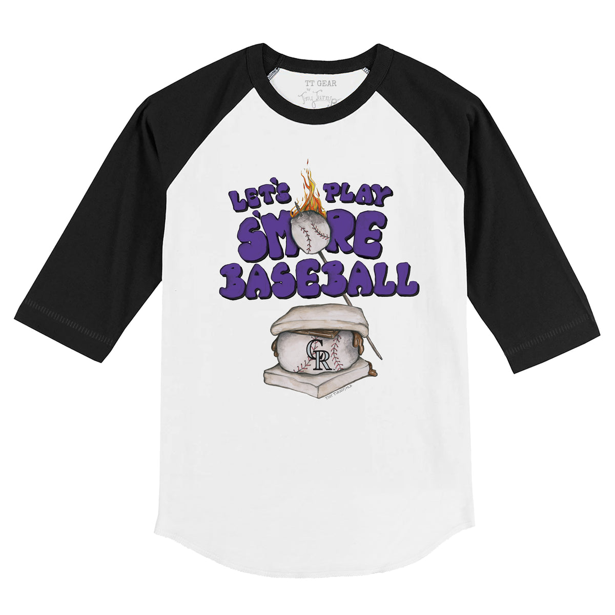 Colorado Rockies Tiny Turnip Women's Peace Love Baseball Fitted T-Shirt -  Black