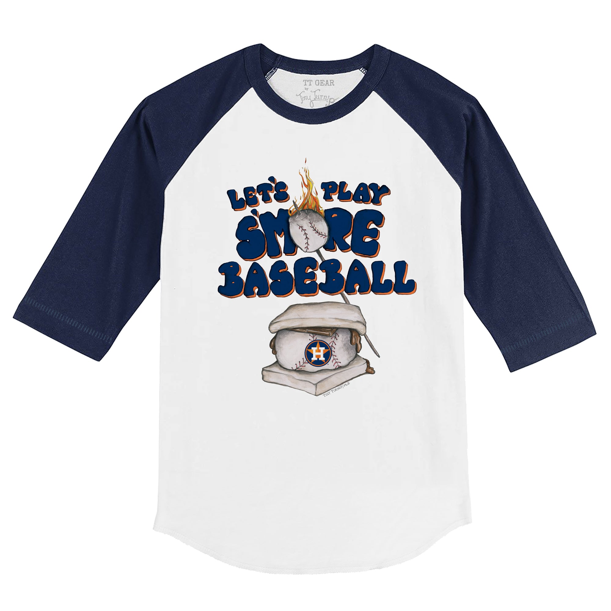 Houston Astros Tiny Turnip Girls Youth Smores Fringe T-Shirt - Navy