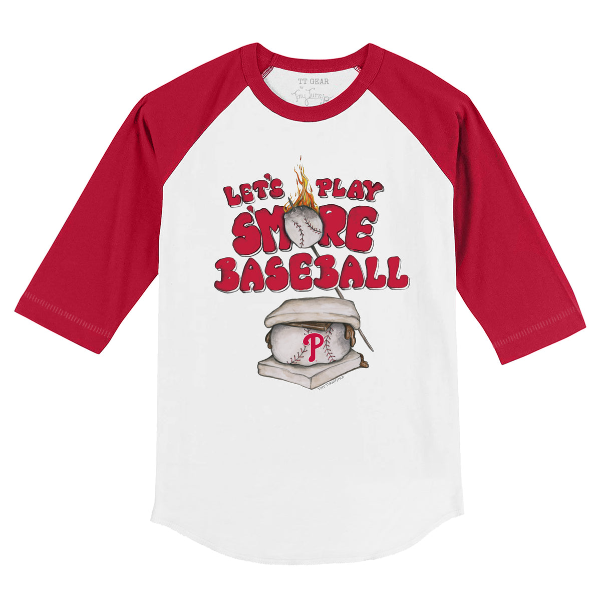 Philadelphia Phillies S'mores 3/4 Red Sleeve Raglan