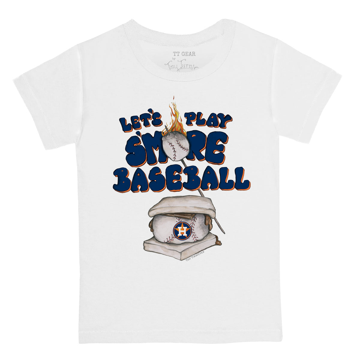 Toddler Tiny Turnip White Houston Astros Heart Banner T-Shirt