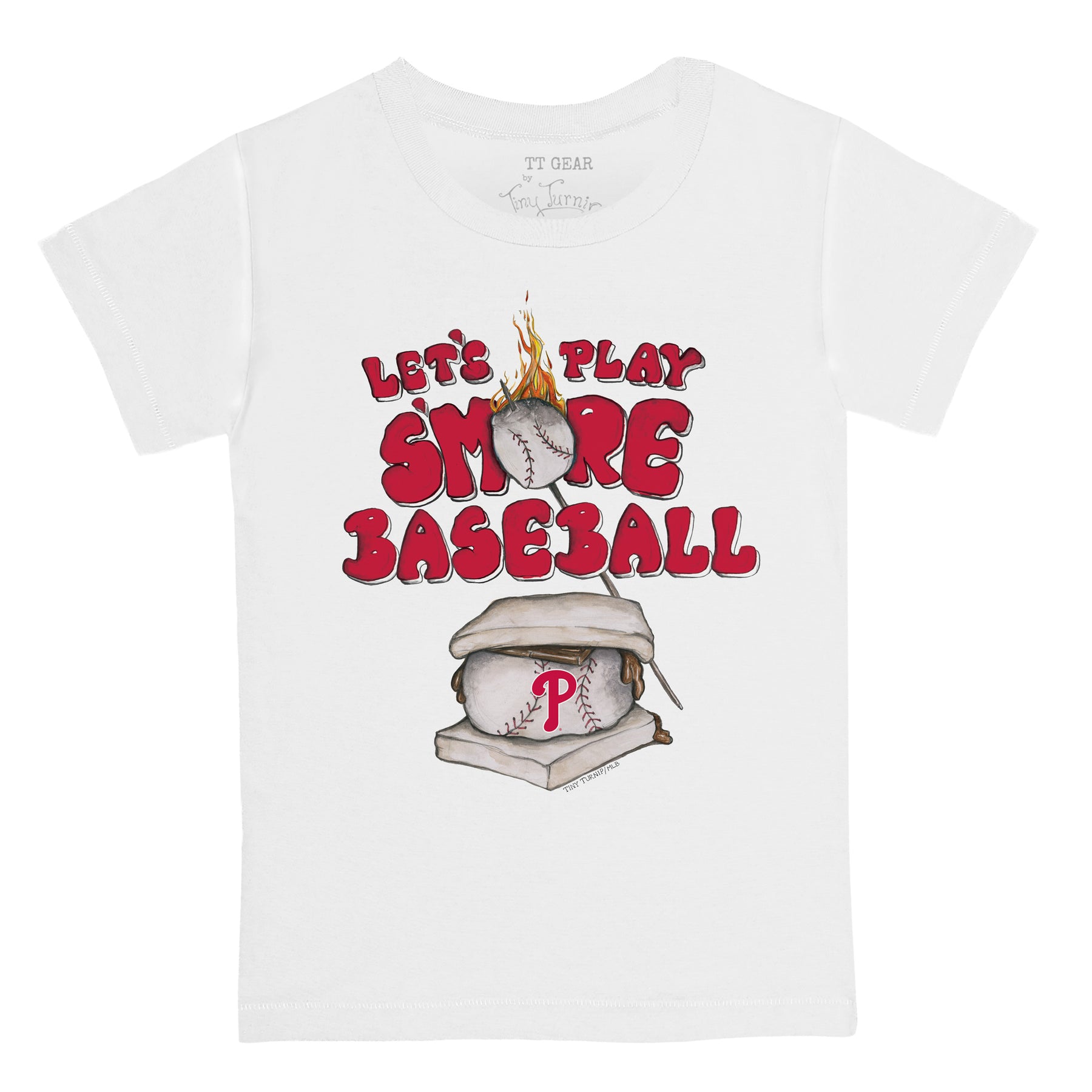 Youth Tiny Turnip White Philadelphia Phillies Baseball Babes T-Shirt Size: Small