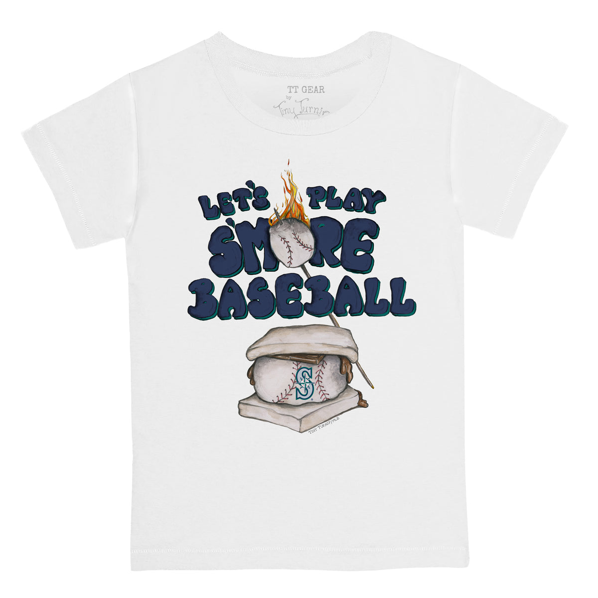 Girls Youth Seattle Mariners Tiny Turnip White 2023 Spring Training Fringe  T-Shirt