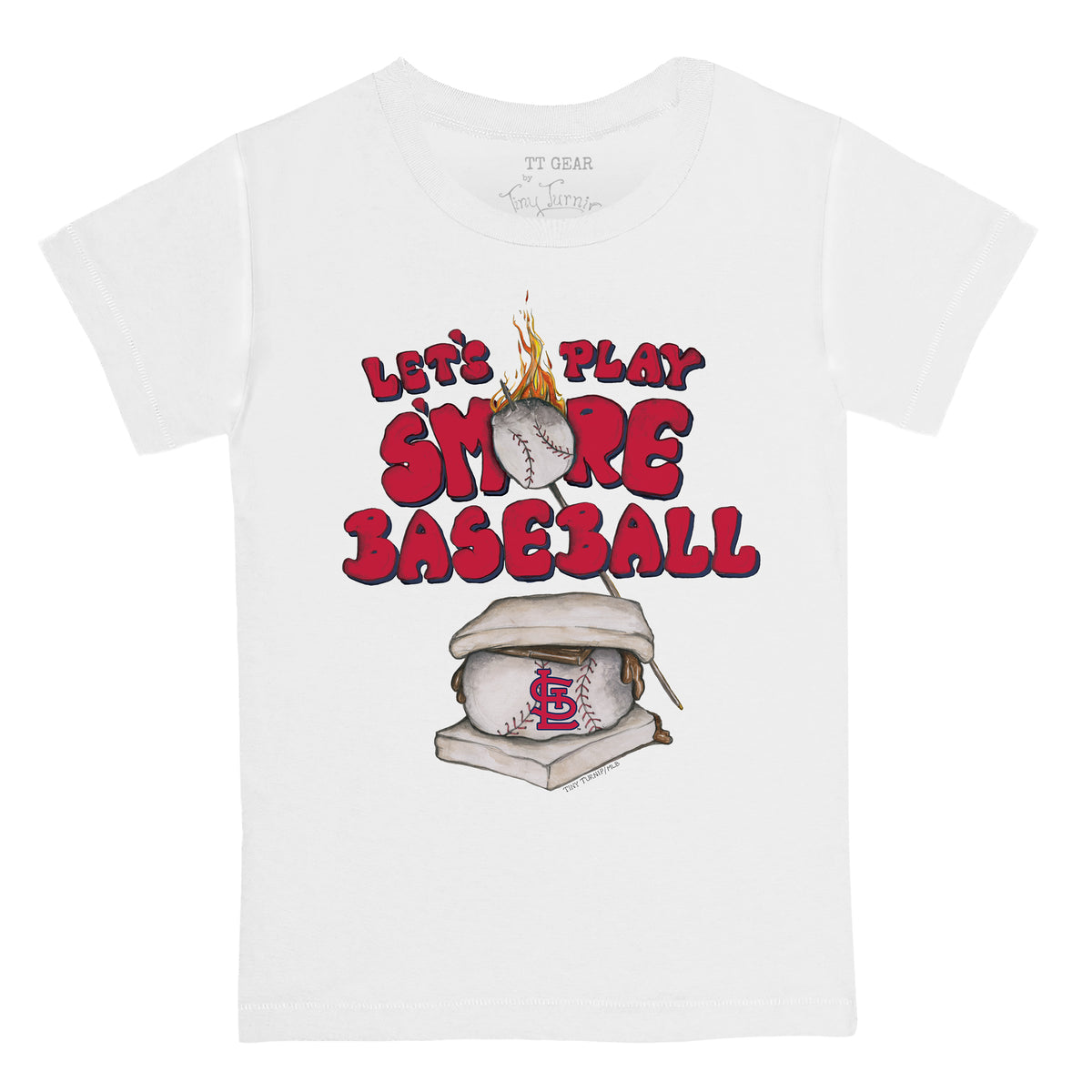 St. Louis Cardinals Tiny Turnip Women's Baseball Tie T-Shirt - White