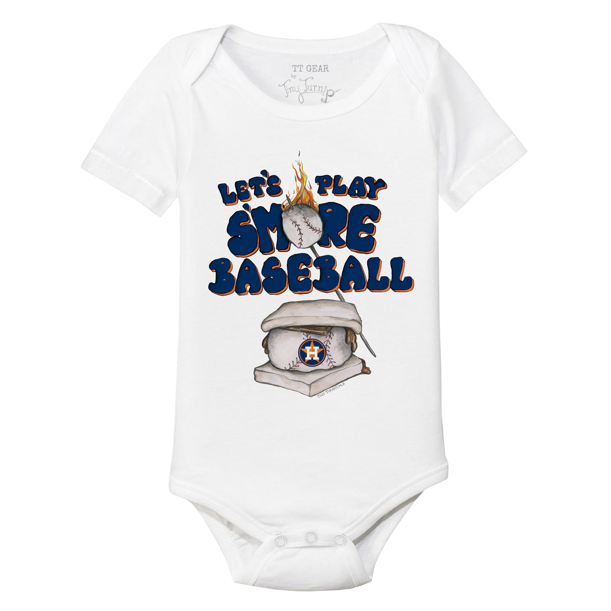 Houston Astros Tiny Turnip Infant Baseball Bow Bodysuit - Navy