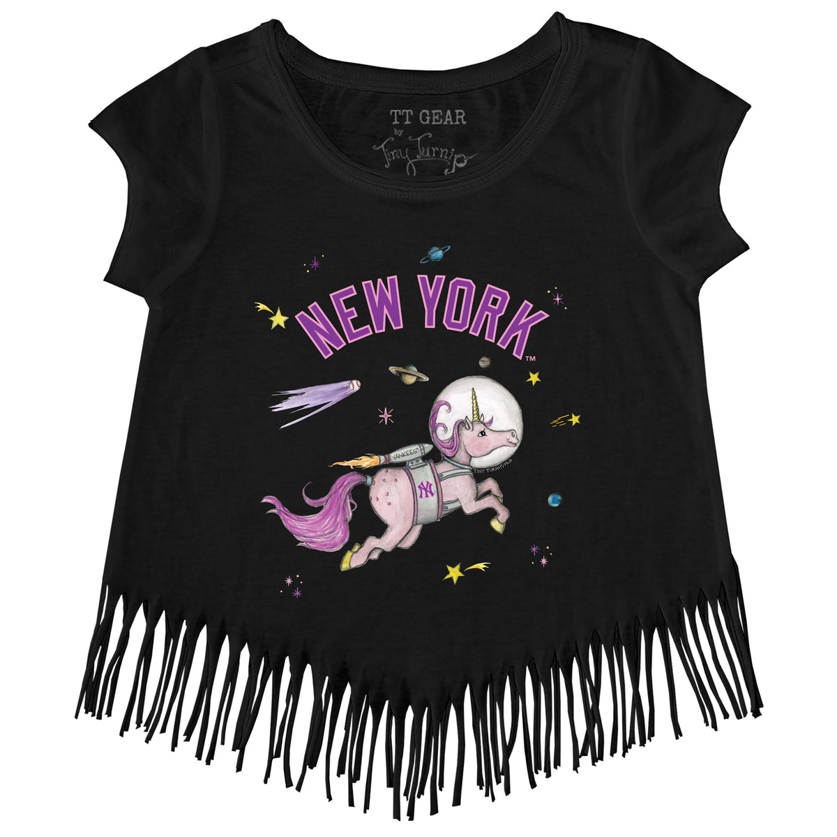 New York Yankees Space Unicorn Fringe Tee