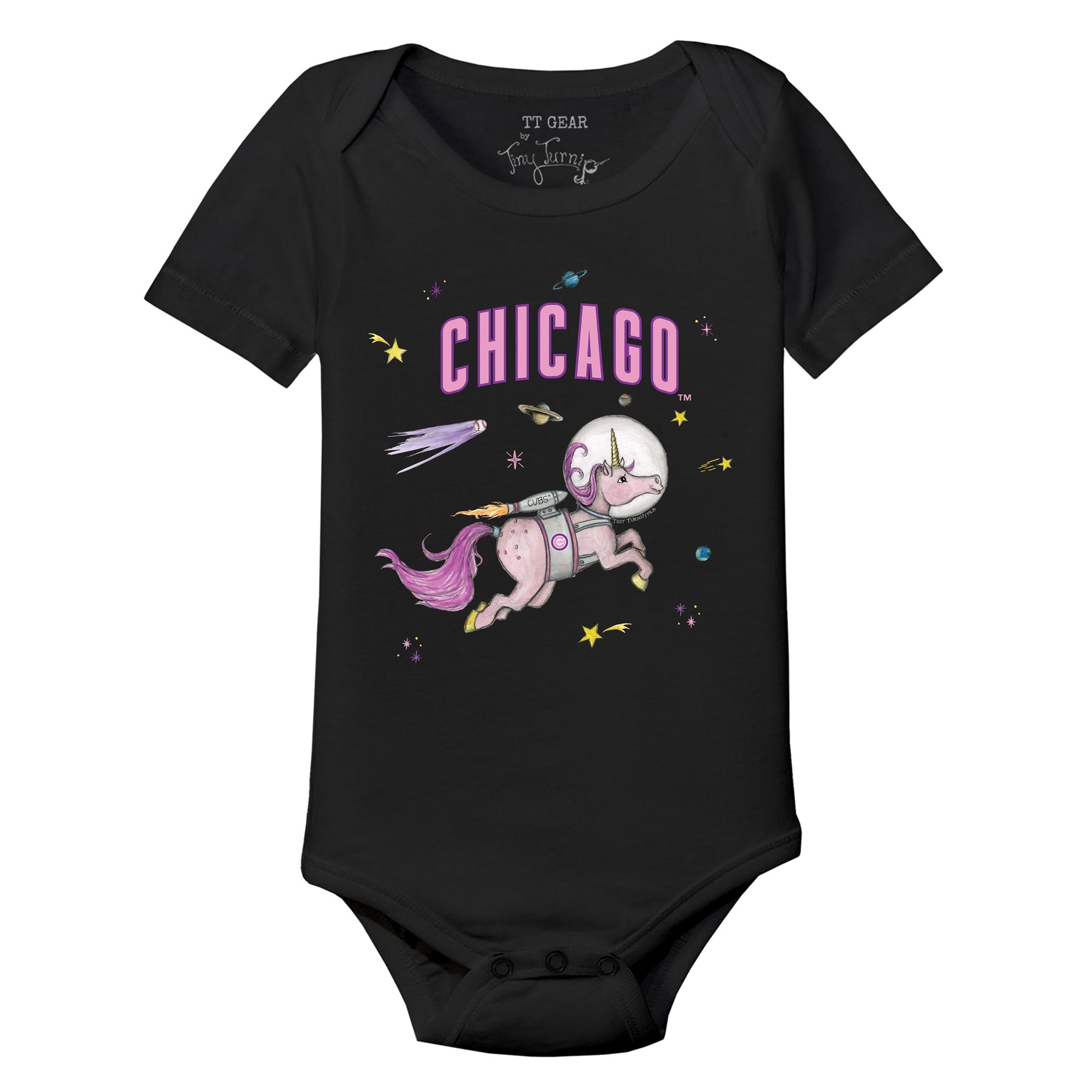 Chicago Cubs Space Unicorn Short Sleeve Snapper