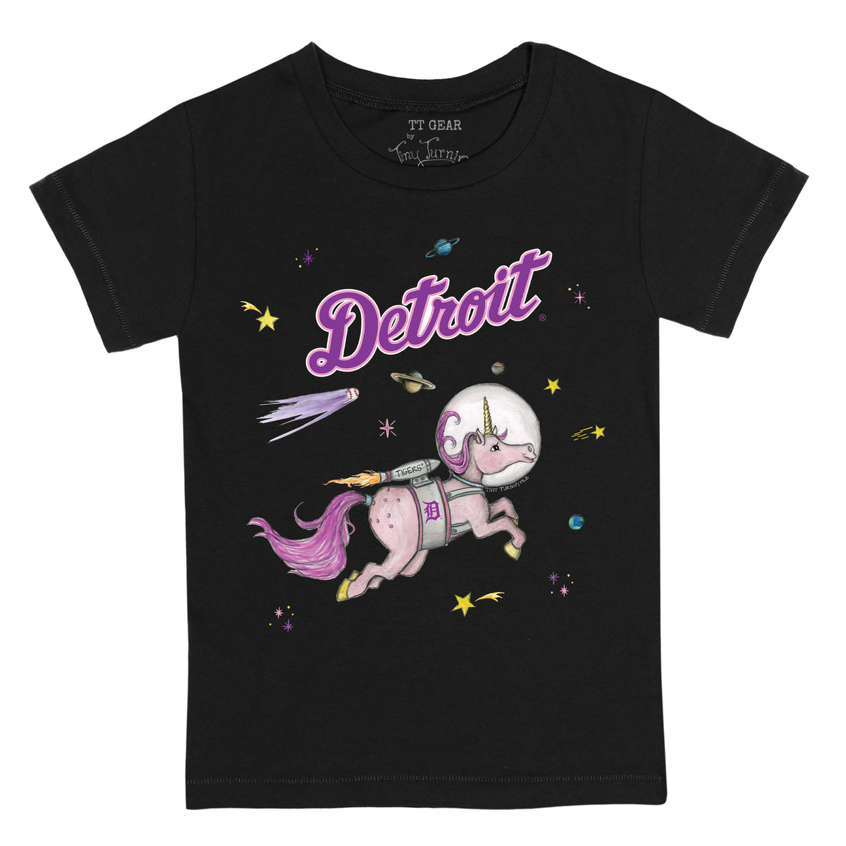 Detroit Tigers Space Unicorn Tee Shirt