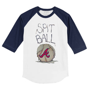 Atlanta Braves Spit Ball 3/4 Navy Blue Sleeve Raglan