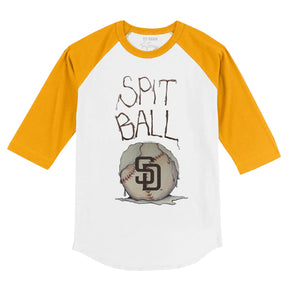 San Diego Padres Spit Ball 3/4 Gold Sleeve Raglan