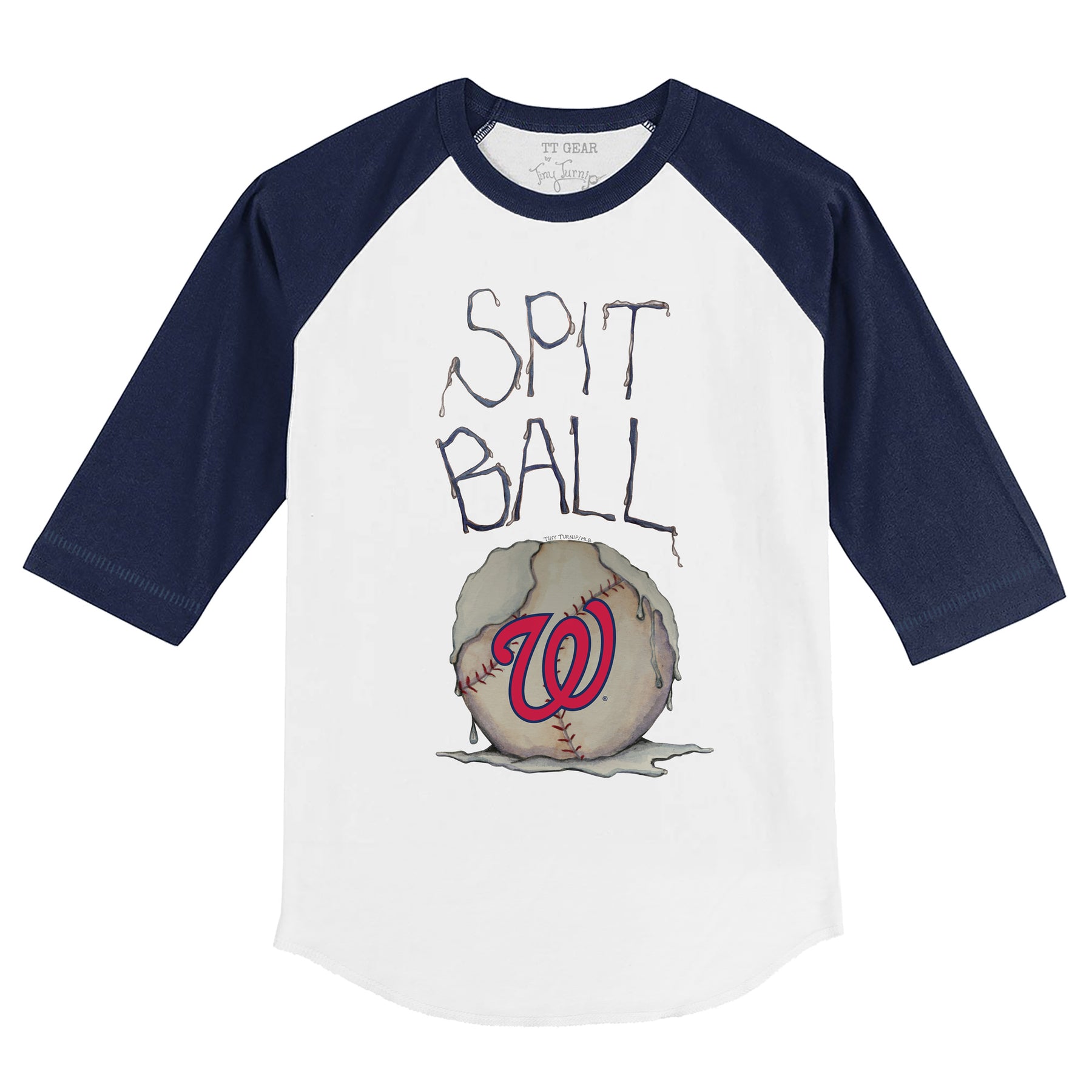 Washington Nationals Tiny Turnip Youth Baseball Love Raglan 3/4