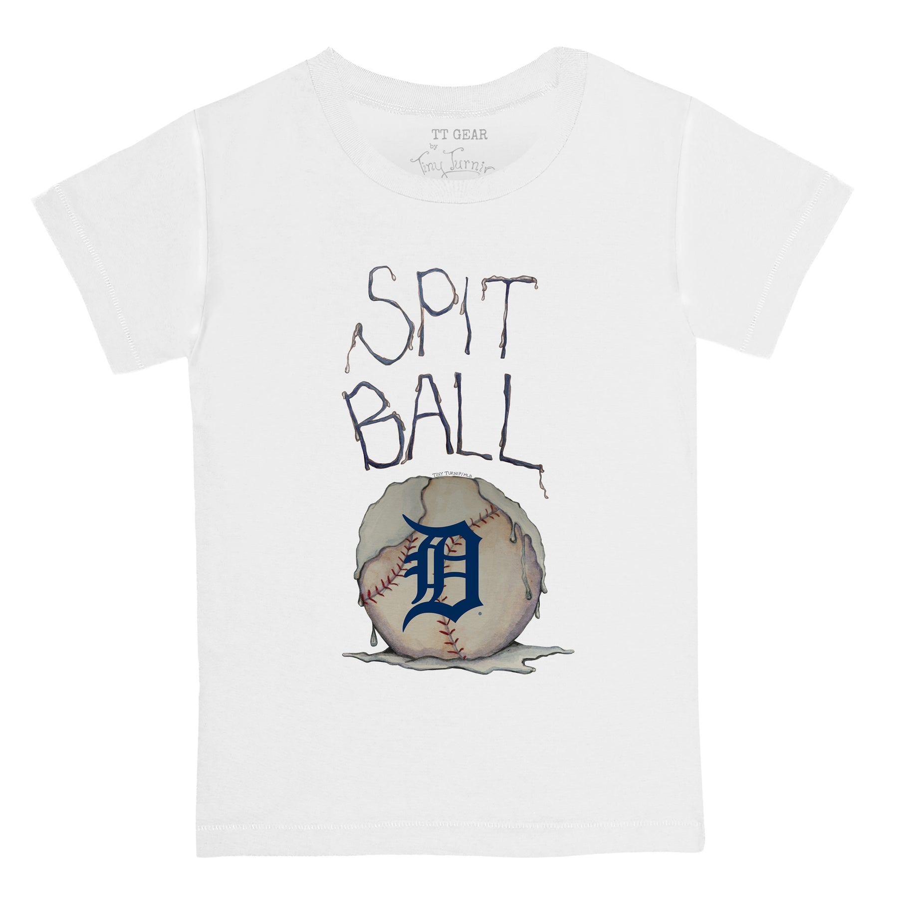 Detroit Tigers Tiny Turnip Toddler Dirt Ball 3/4-Sleeve Raglan T-Shirt -  White/Navy