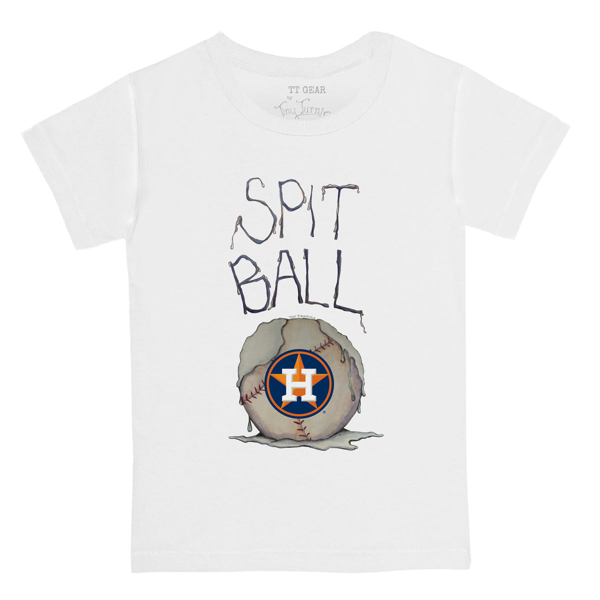 Houston Astros Tiny Turnip Women's Triple Scoop 3/4-Sleeve Raglan T-Shirt -  White/Black